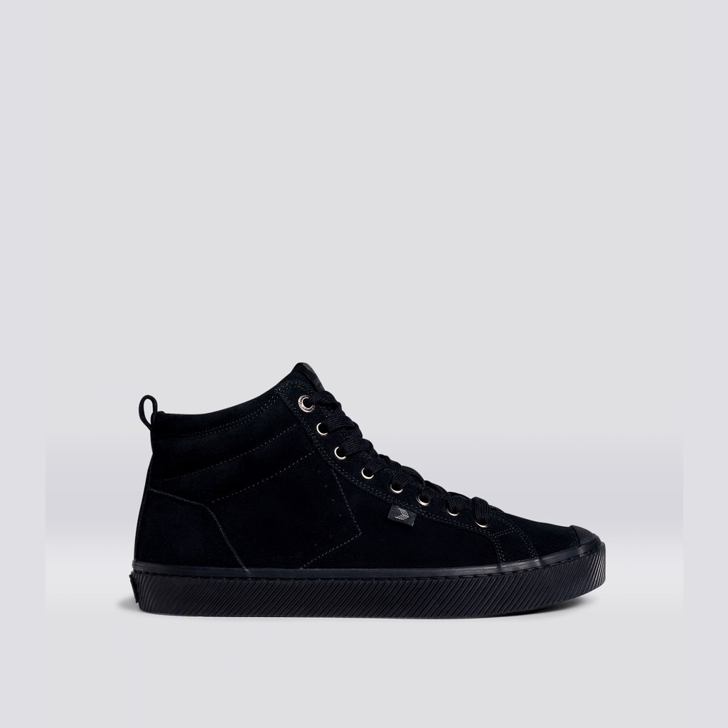 OCA HIGH Cariuma High Top Daim Noir Homme | DAR-0336783